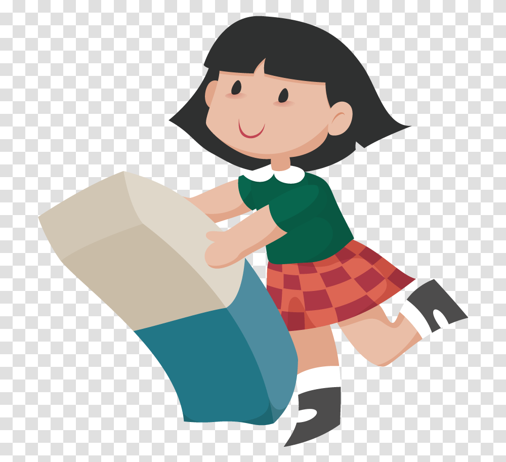 School Clipart Eraser Child Using Eraser Clipart, Costume, Bag, Paper, Sack Transparent Png