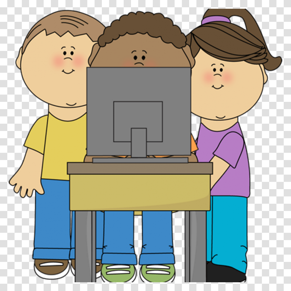 School Computer Clipart, Person, Machine, Standing, Arm Transparent Png