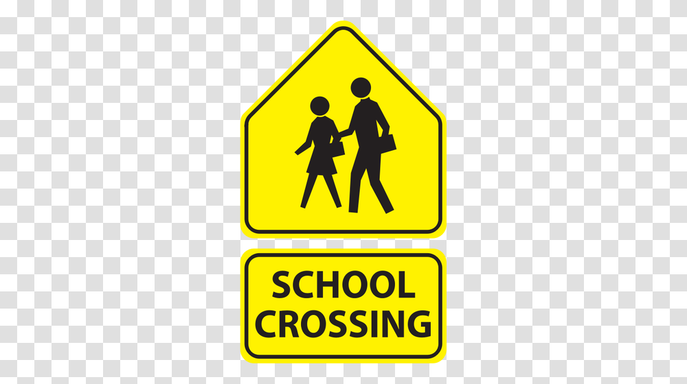 School Crossing Sign, Person, Human, Road Sign Transparent Png
