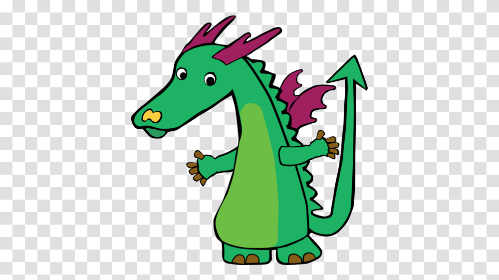 School Fictional Character, Dragon, Green Transparent Png