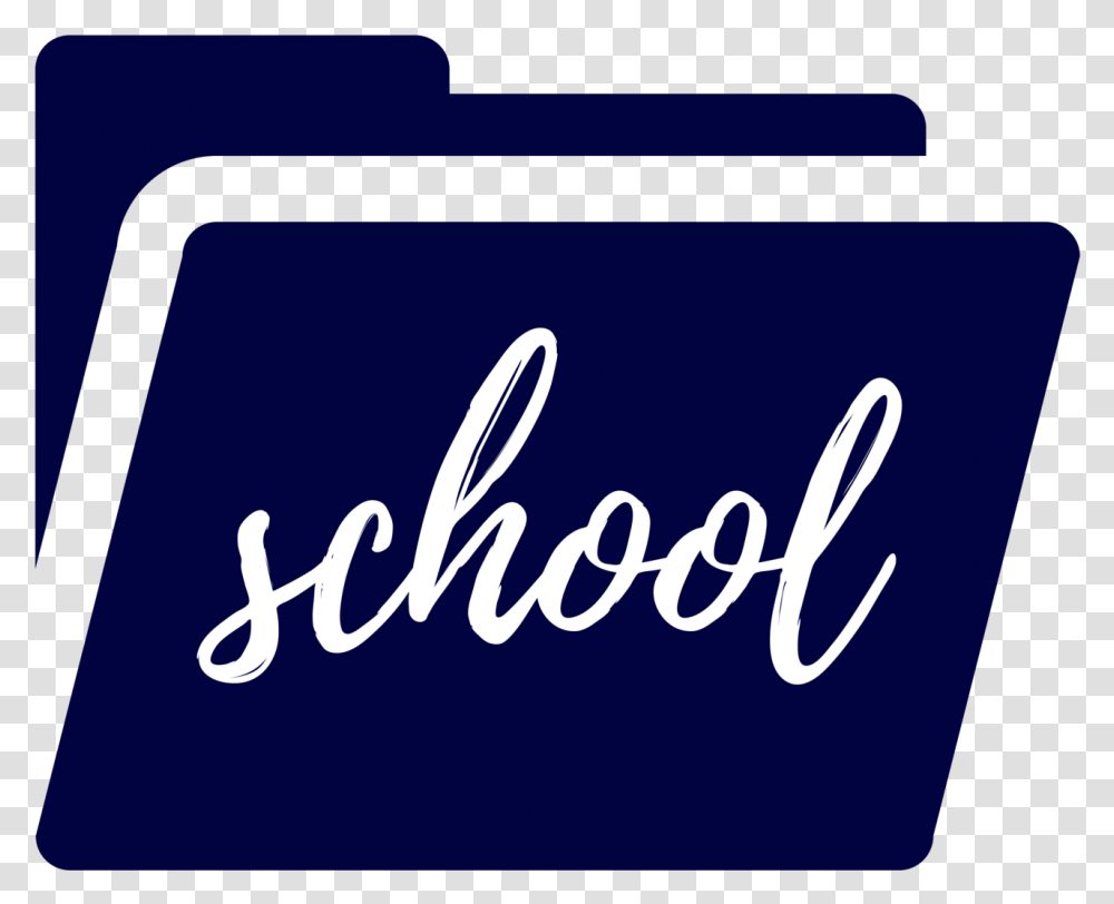 School Folder Navy School Folder Icon, Alphabet, Word Transparent Png