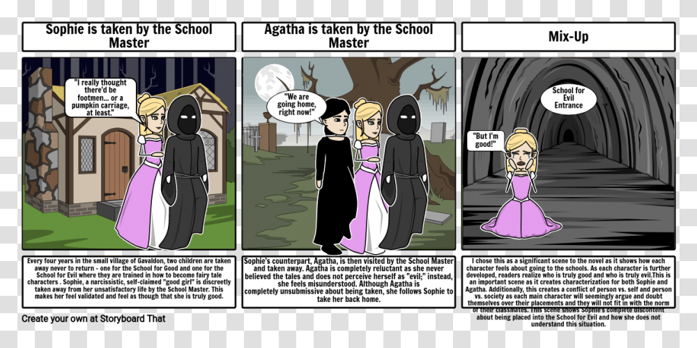 School For Good And Evil Book 1 Agatha, Comics, Person, Human, Manga Transparent Png
