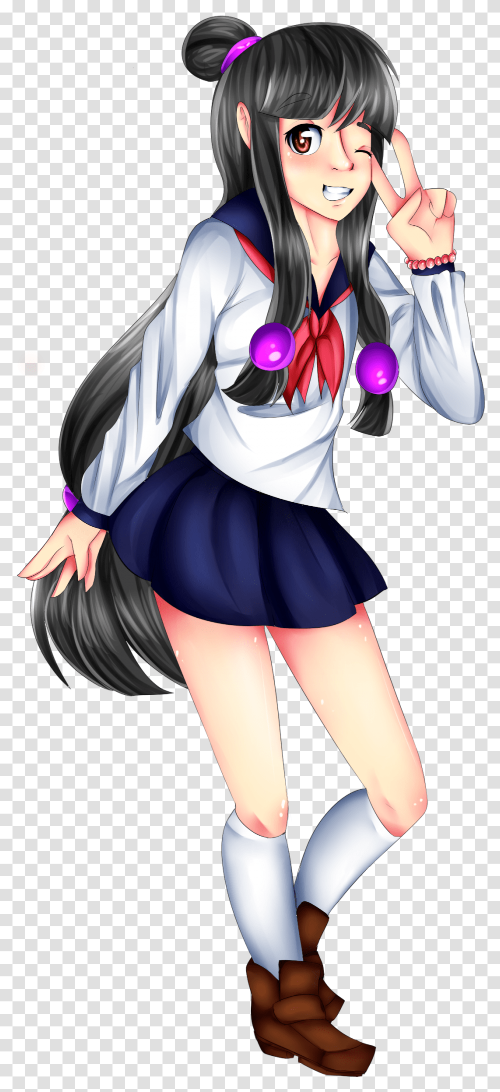 School Girl Maya Phoenix Wright As A Girl, Manga, Comics, Book, Person Transparent Png