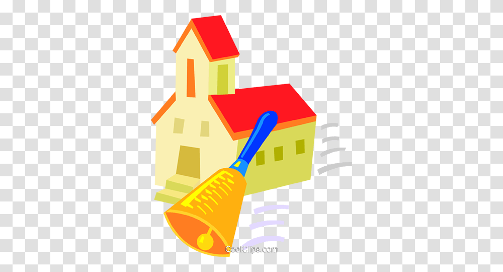 School House And Bell Royalty Free Vector Clip Art Illustration, Bowling, Cone Transparent Png