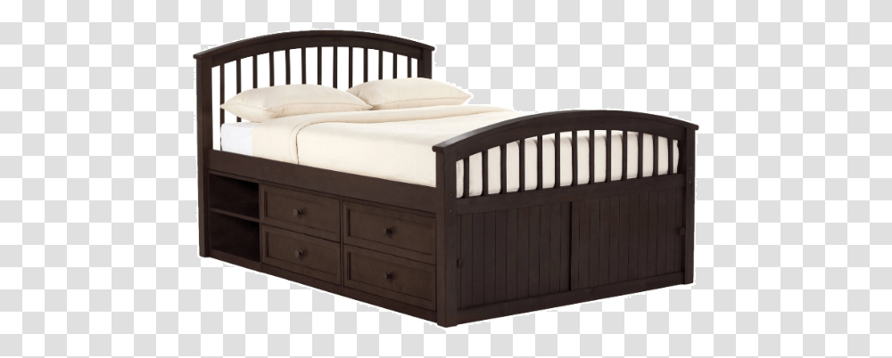 School House Captain Bed Full Size In Chocolate Bed, Furniture, Crib, Jacuzzi, Tub Transparent Png