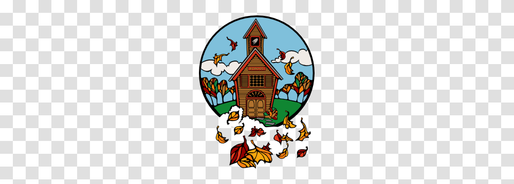 School In Fall Clip Art, Housing, Building, House, Cabin Transparent Png