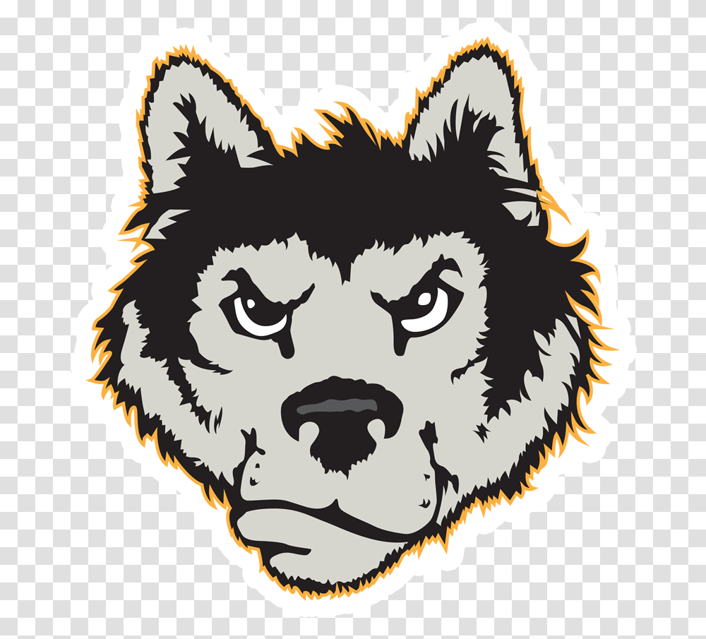 School Logo John W North High School Huskies, Mammal, Animal, Stencil Transparent Png