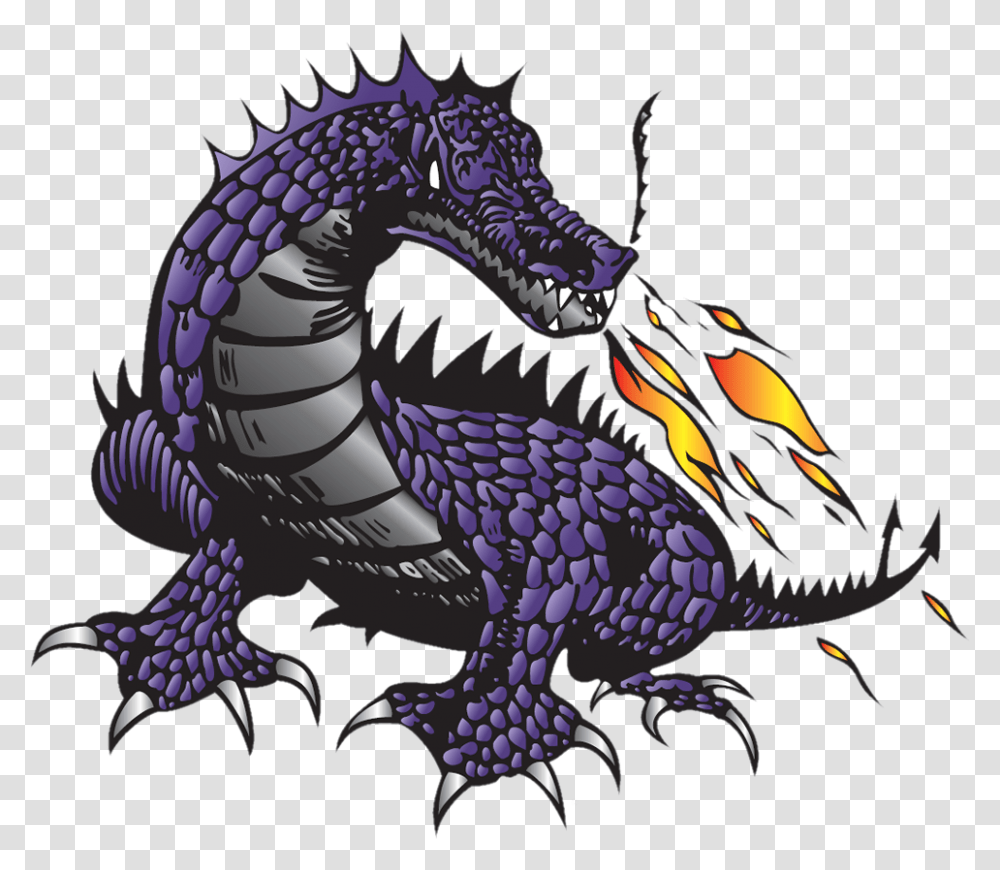 School Logo Pittsburg High School Dragons, Dinosaur, Reptile, Animal, Bird Transparent Png