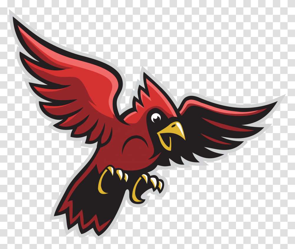 School Logo Sandy Valley Cardinals Logo, Animal, Bird, Flying, Chicken Transparent Png