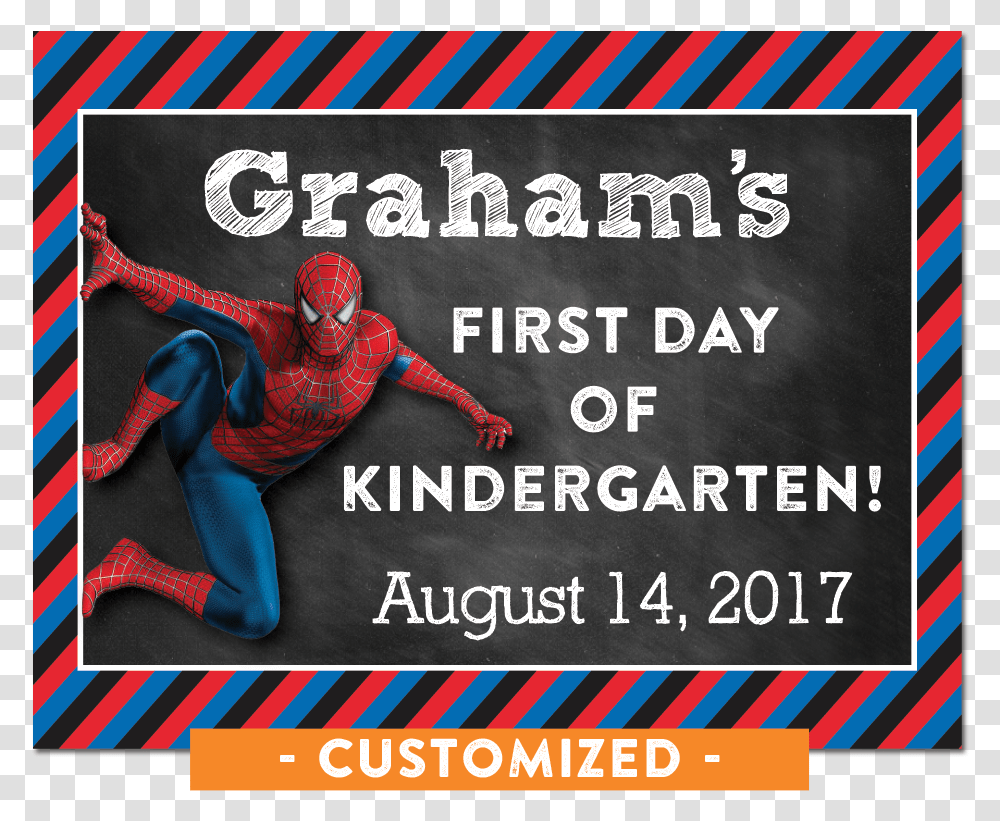 School Sign Spiderman Date Spiderman Back To School Signs, Poster, Advertisement, Flyer, Paper Transparent Png