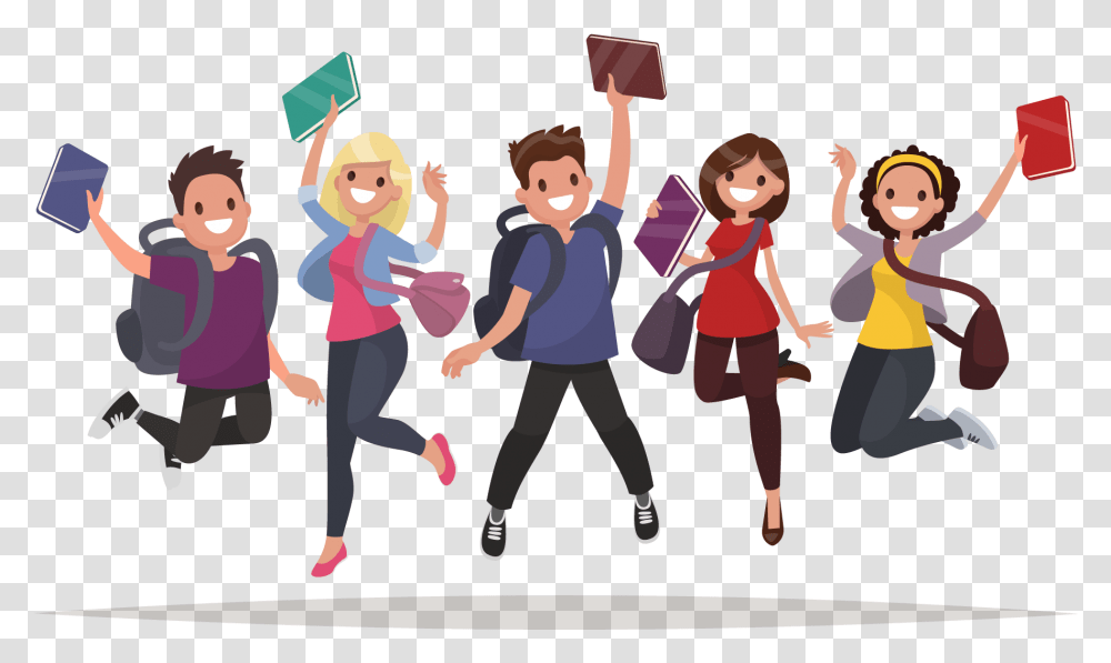 School Student Animated Students, Person, People, Female, Teen Transparent Png