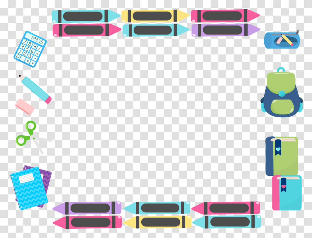 School Supplies Border Design, Room, Indoors, Scoreboard Transparent Png