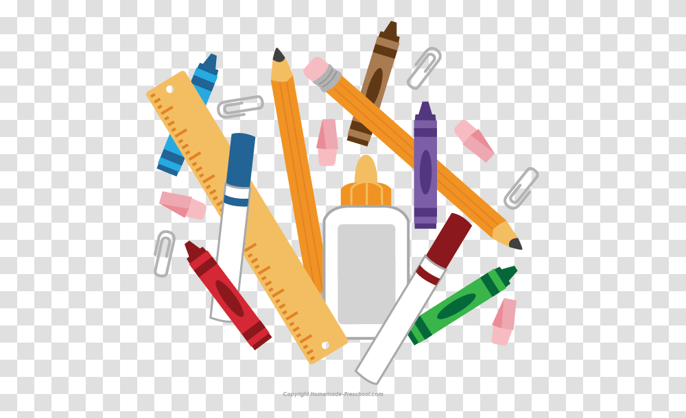 School Supplies Clipart Crafts And Arts, Pencil, Rubber Eraser, Dynamite, Bomb Transparent Png