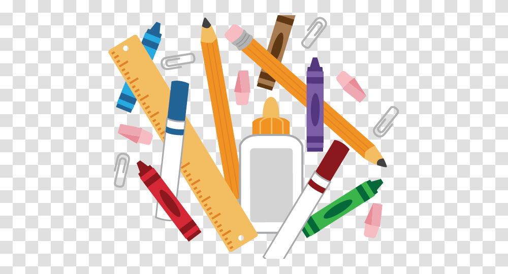 School Supplies Clipart Crafts And Arts, Rubber Eraser, Pencil, Injection Transparent Png