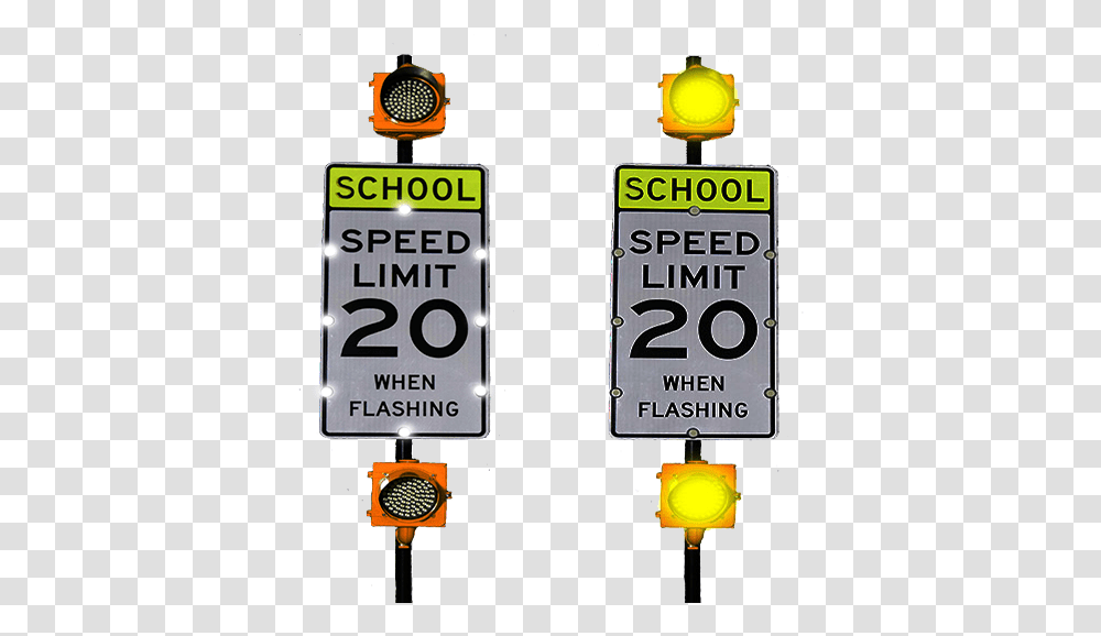 School Zone Flashing Sign, Lamp, Road Sign, Stopsign Transparent Png