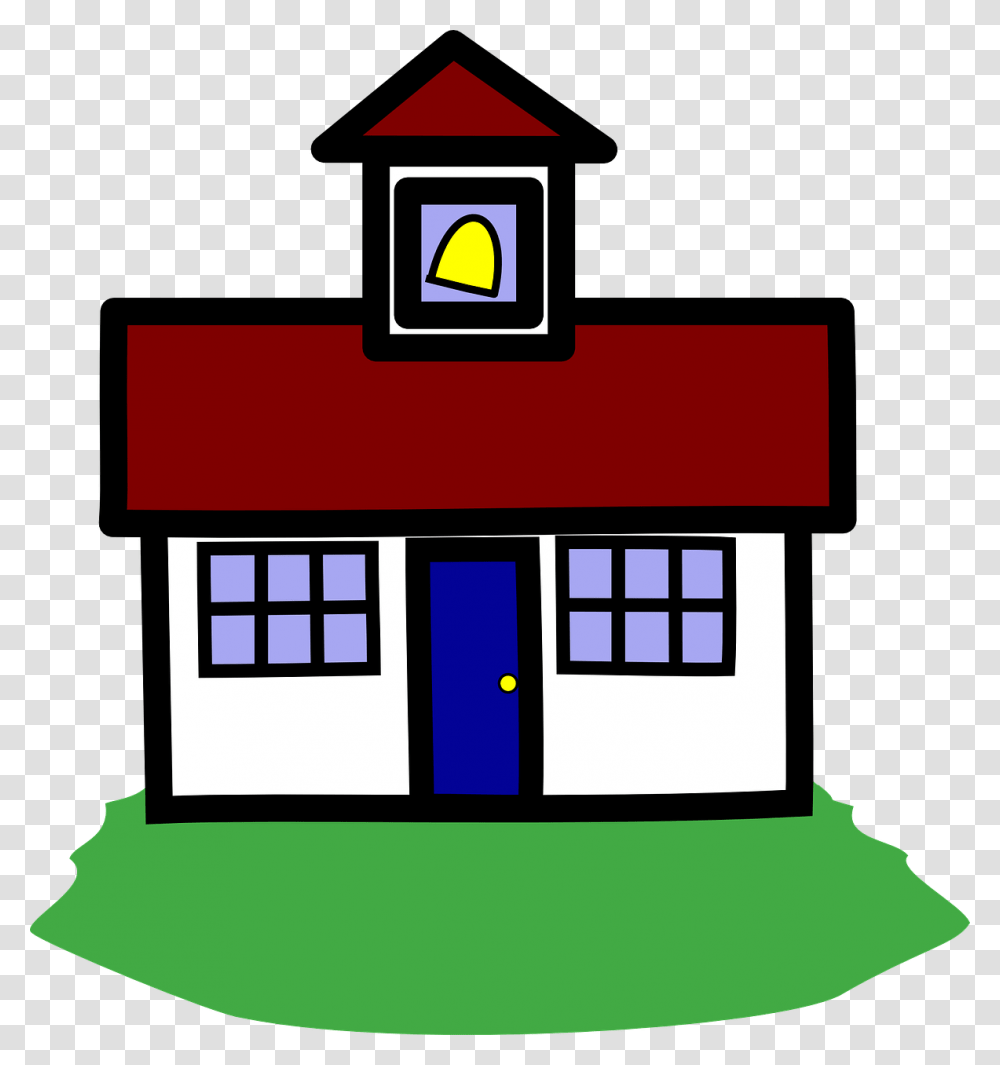 Schoolhouse School Education Building Learn Gambar Animasi Bangunan Sekolah, First Aid, Logo Transparent Png