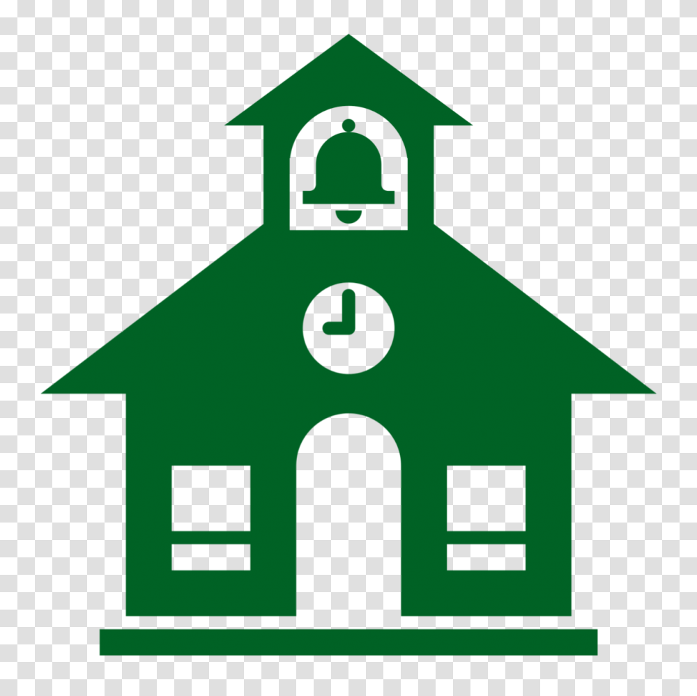 Schoolhouse Silhouette Vector, Triangle, Green Transparent Png