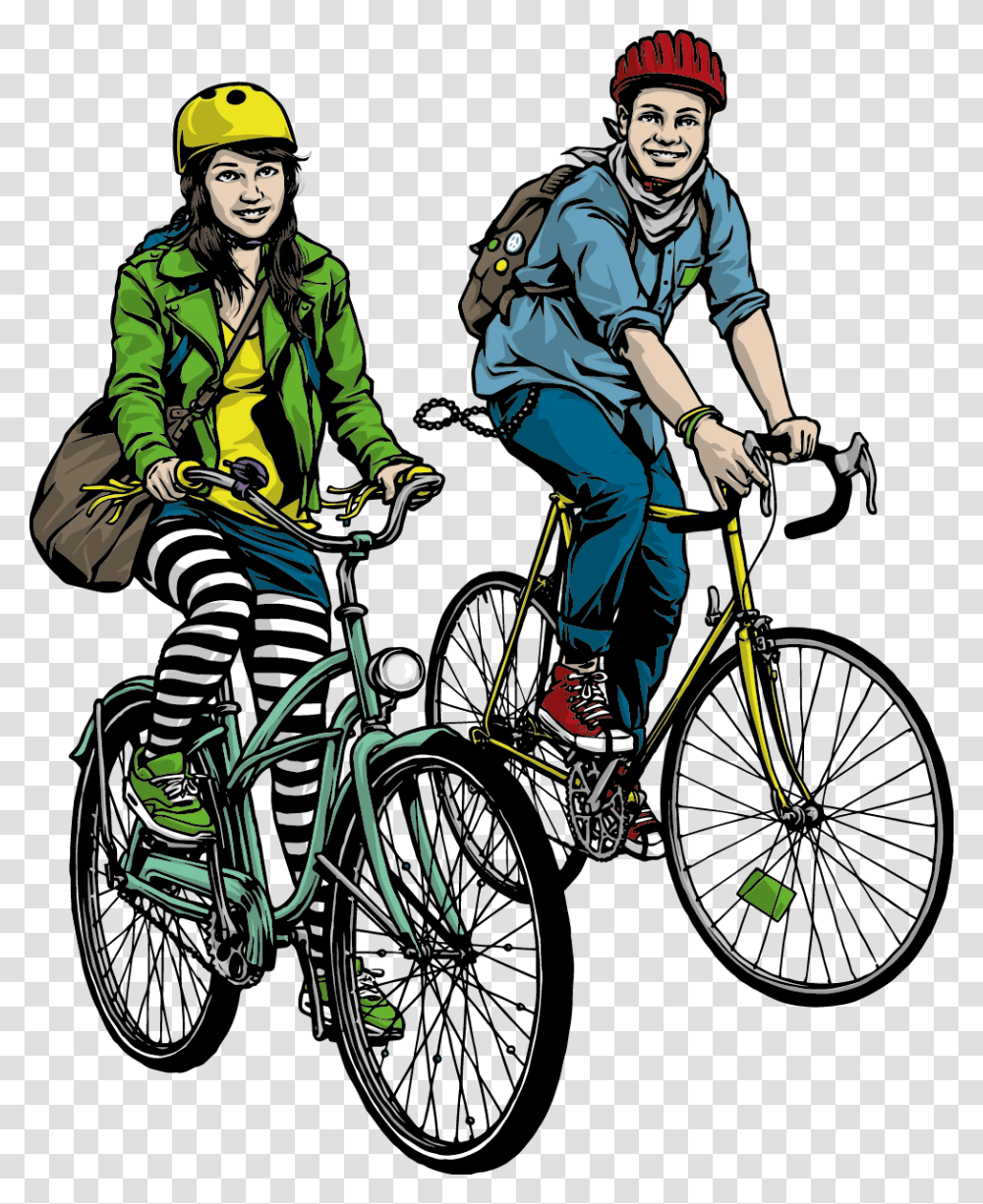 Schulweg Mit Velo, Person, Bicycle, Vehicle, Transportation Transparent Png