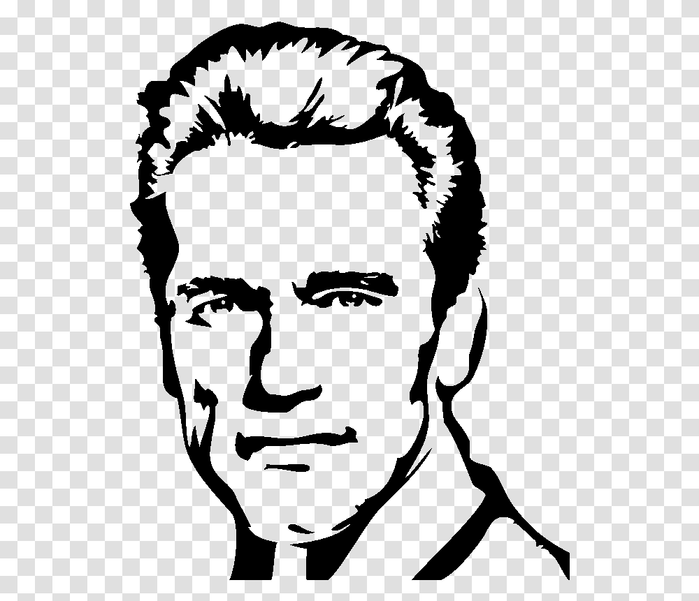 Schwarzenegger The Terminator Sticker Transprent Arnold Schwarzenegger Face Drawing, Gray, World Of Warcraft Transparent Png