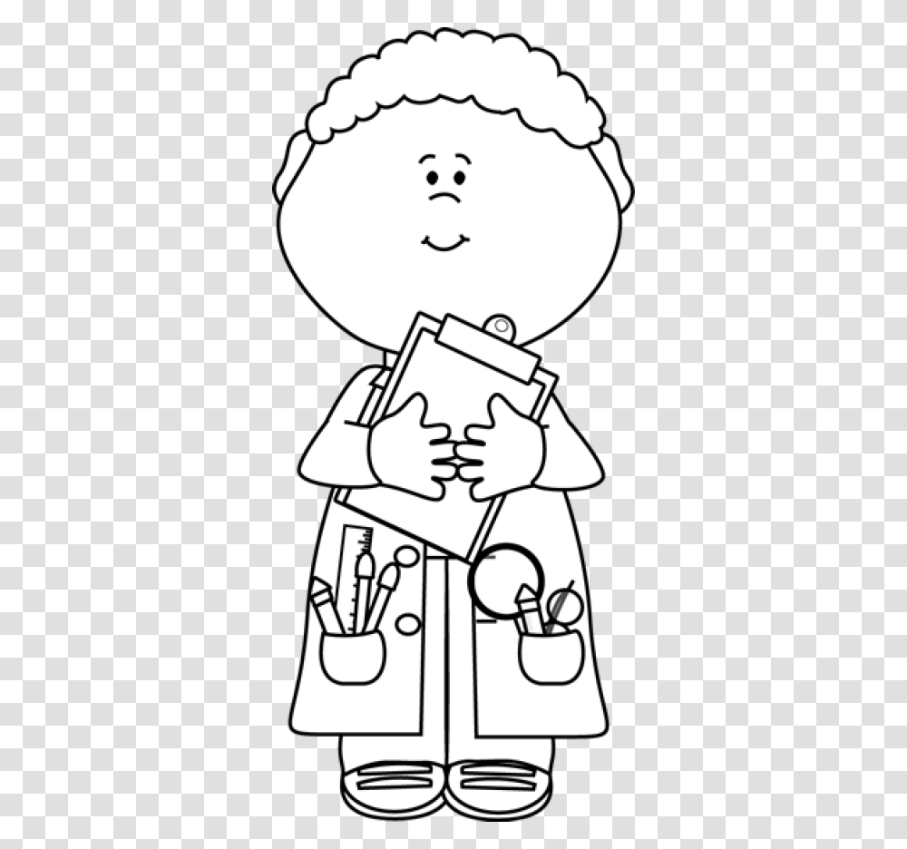 Scientist Clipart Black And White, Reading, Snowman, Outdoors, Nature Transparent Png