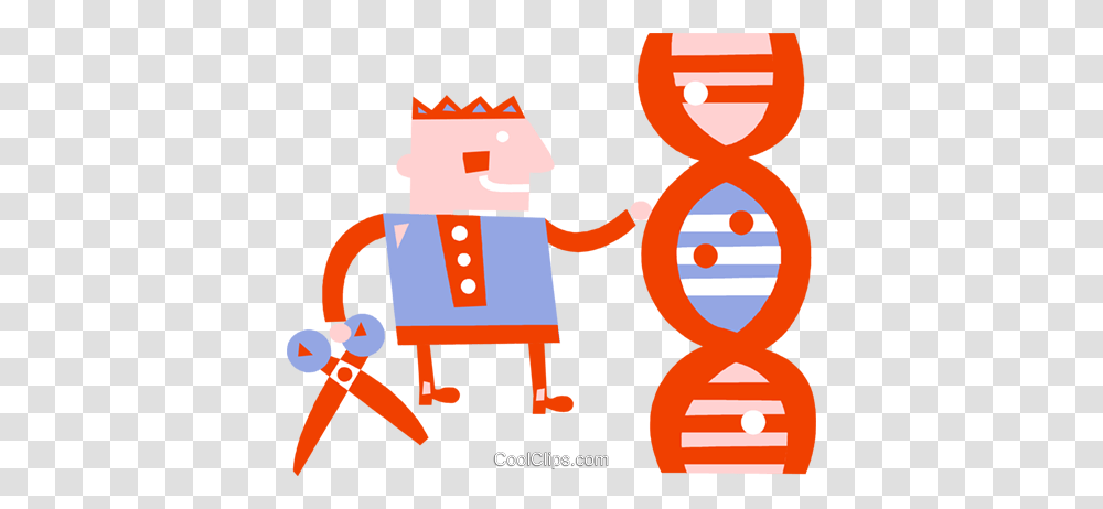 Scientist Cutting Dna Strand Royalty Free Vector Clip Art, Poster, Advertisement, Robot Transparent Png