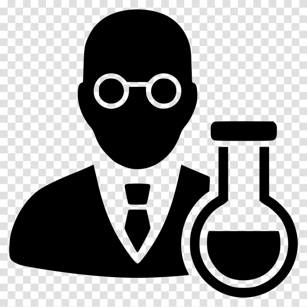Scientist Image Chemist Icon, Stencil, Logo, Trademark Transparent Png