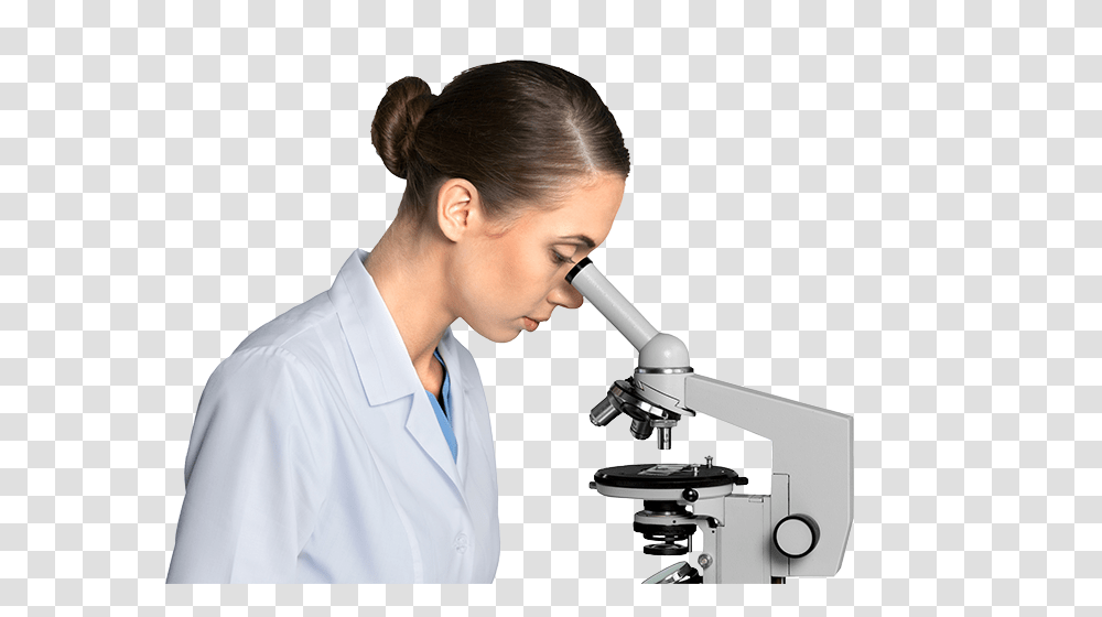 Scientist, Person, Human, Microscope, Lab Coat Transparent Png