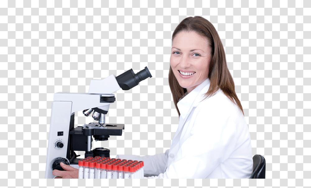 Scientist, Person, Human, Microscope, Lab Transparent Png