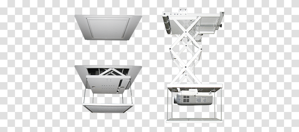 Scissor Ceiling Projector Lift Motorized Recessed Ceiling Recessed Projector, Chair, Furniture, Tabletop, Appliance Transparent Png