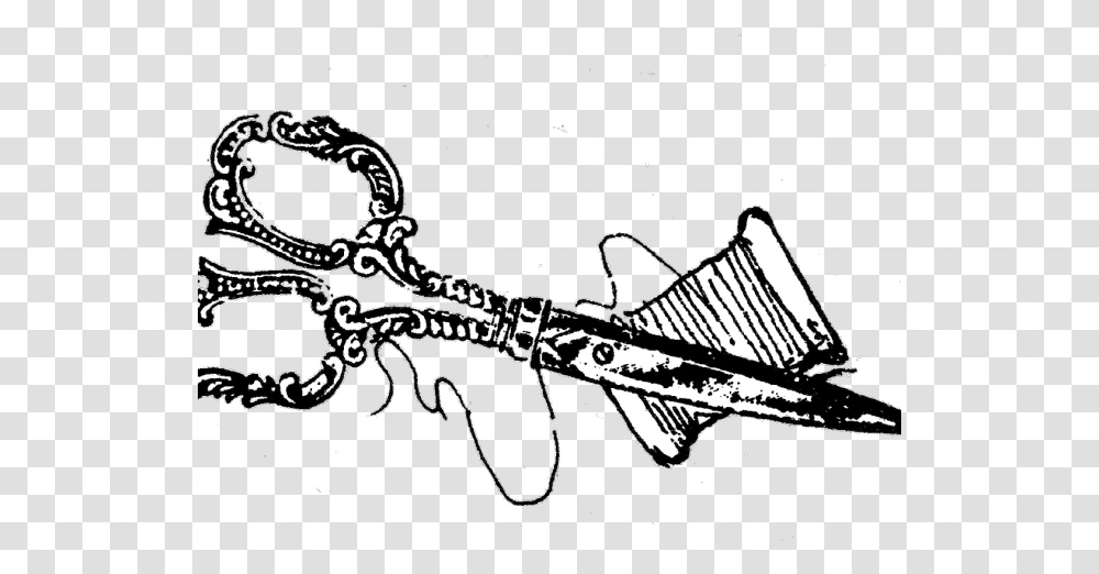 Scissor Clipart Fancy Vintage Sewing Scissors Clipart, Weapon, Weaponry, Blade, Shears Transparent Png