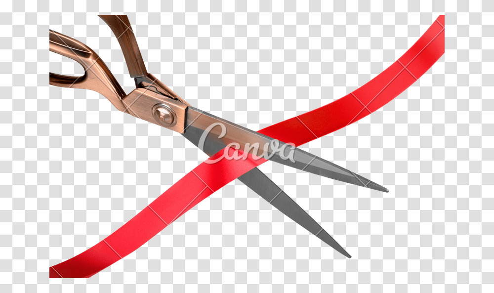 Scissors Cutting Red Ribbon, Weapon, Weaponry, Blade, Shears Transparent Png