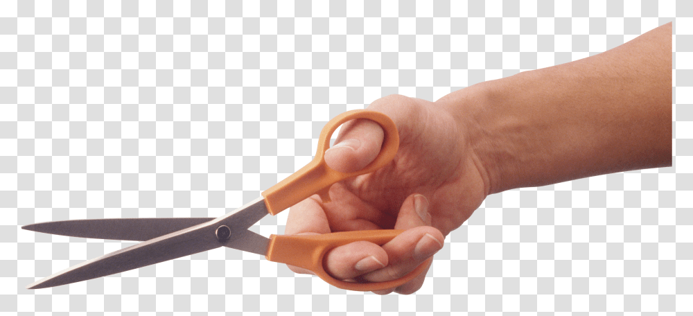 Scissors Image Hand Holding Scissors, Person, Human, Blade, Weapon Transparent Png