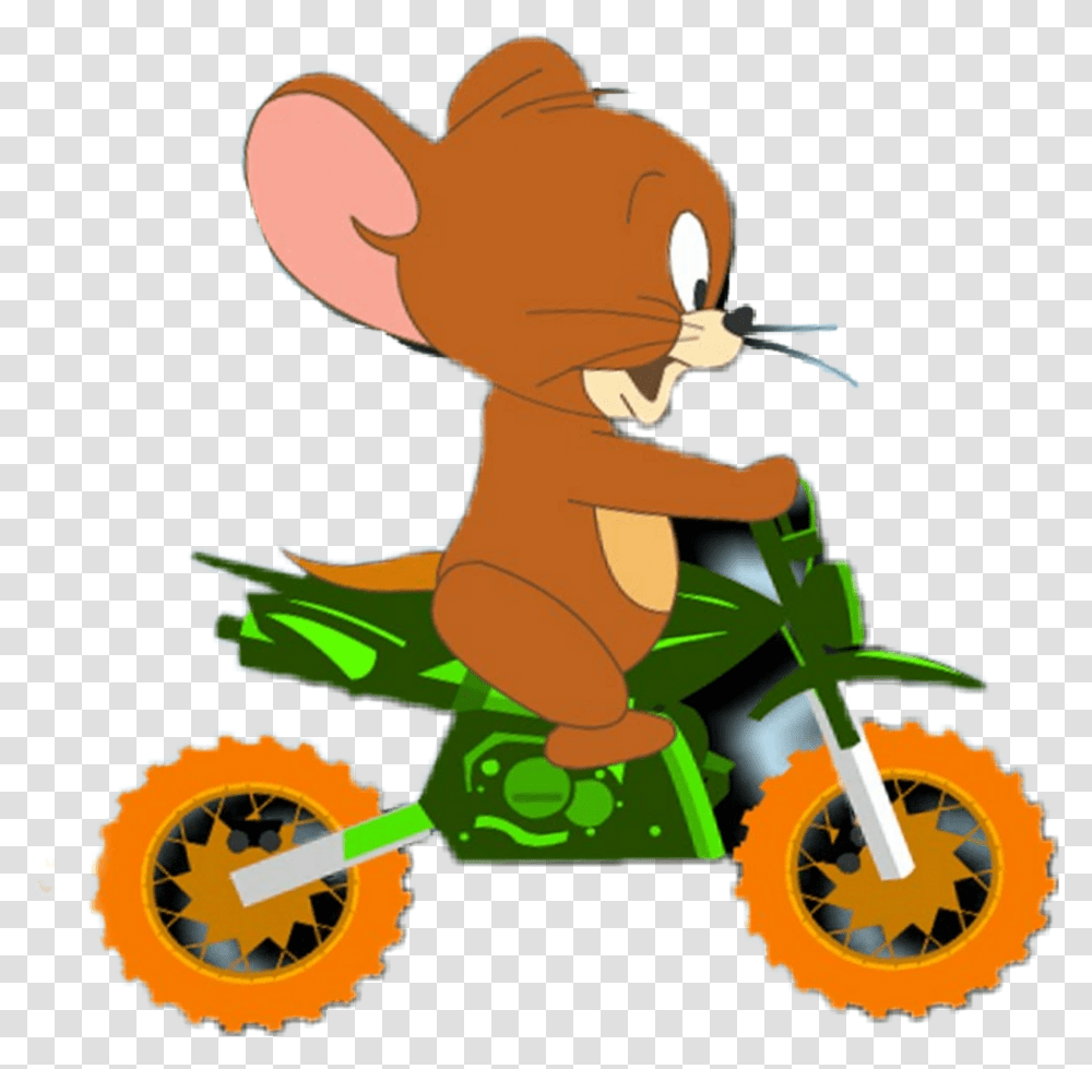 Scmotorcycle Motorcycle Jerry Tomandjerry Cute Mouse Cartoon Animal On A Motorcycle, Wheel, Machine, Vehicle, Transportation Transparent Png