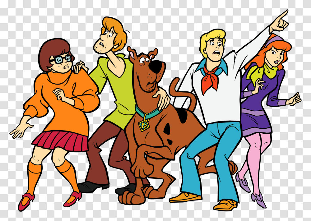 Scooby Doo And Scooby Doo Shaggy Velma Daphne Fred, Person, People, Comics, Book Transparent Png