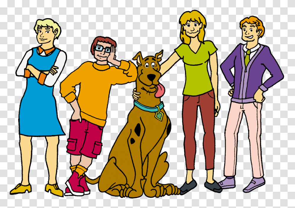 Scooby Doo Gang In Mystery Machine, Person, People, Helmet Transparent Png