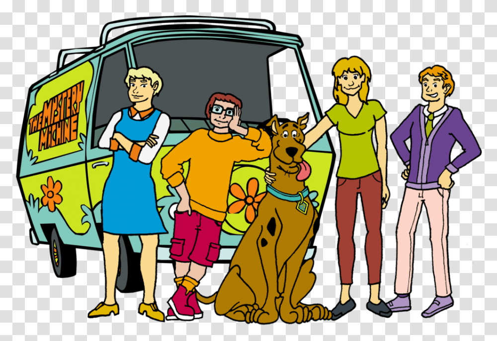 Scooby Doo Rule 63 Scooby Doo Gang In Mystery Machine, Person, People, Family, Hand Transparent Png