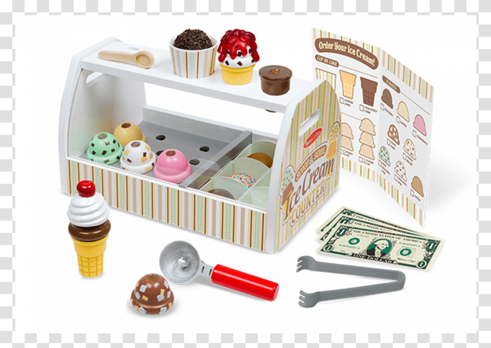 Scoop And Serve Ice Cream CounterClass Toy Ice Cream Set, Cupcake, Dessert, Food, Creme Transparent Png