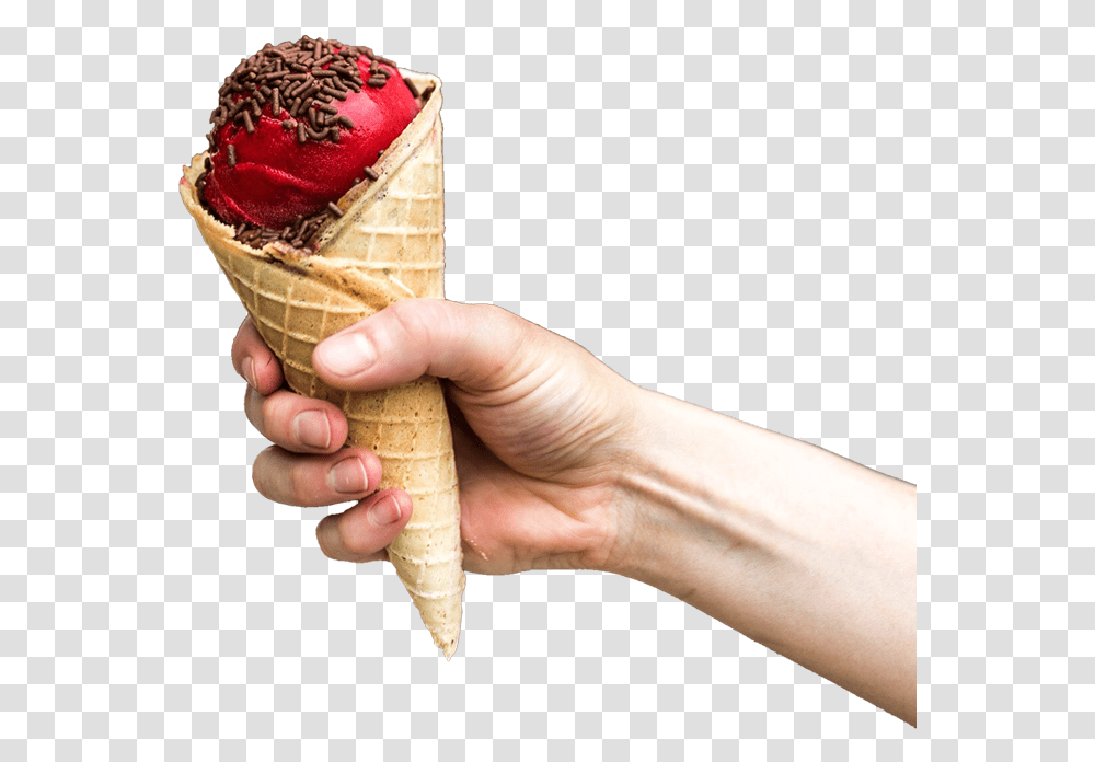Scoop In Hand Ice Cream Hand, Person, Human, Dessert, Food Transparent Png