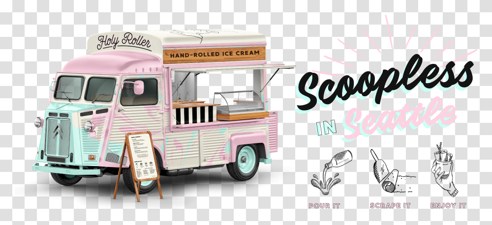 Scoopless In Seattle Rolled Ice Cream Truck Transparent Png