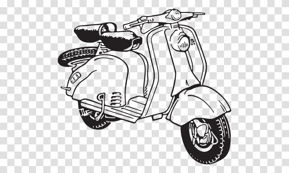 Scooter Black And White Clipart, Vehicle, Transportation, Kart, Motorcycle Transparent Png
