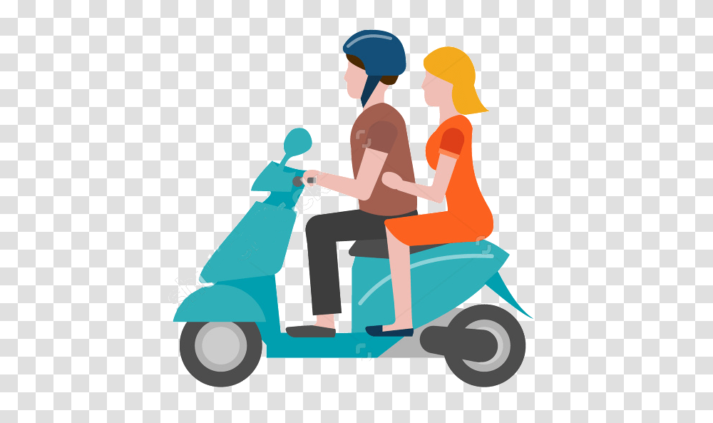 Scooter Clipart Scooter Rider, Vehicle, Transportation, Lawn Mower, Tool Transparent Png