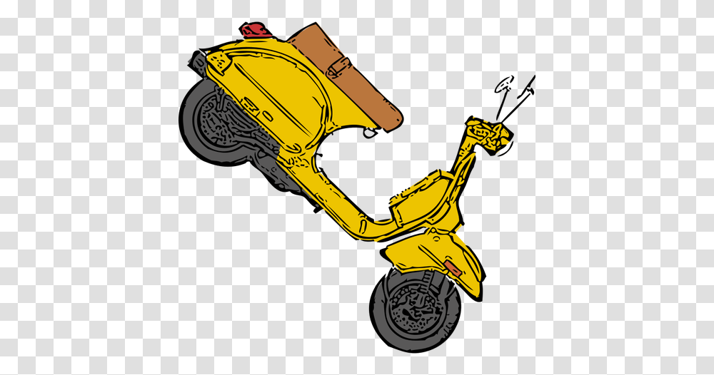 Scooter On Its Front Tire Vector Clip Art, Tractor, Vehicle, Transportation, Tool Transparent Png