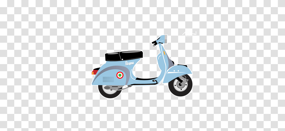 Scooter Vespa Side Illustration, Motor Scooter, Motorcycle, Vehicle, Transportation Transparent Png