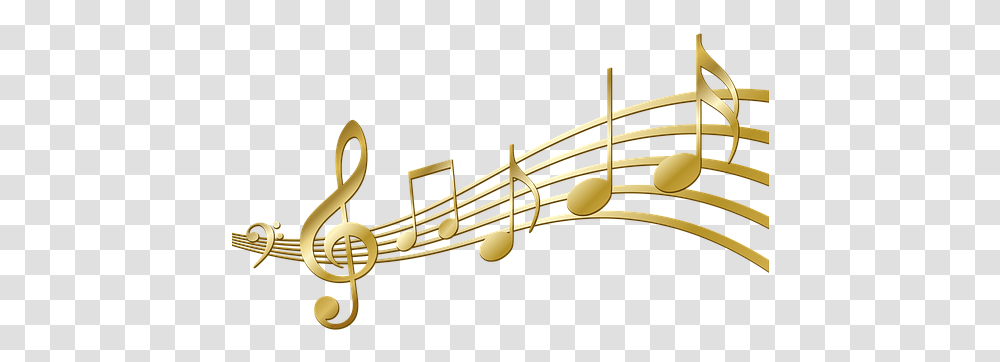 Scores Staff Treble Clef Gold Note Gold Music Notes, Brass Section, Musical Instrument, Toy, Trumpet Transparent Png