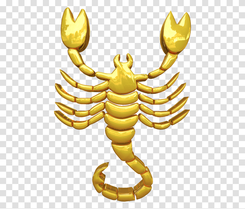 Scorpion Clipart Scorpio Zodiac Sign Golden, Invertebrate, Animal, Banana, Fruit Transparent Png