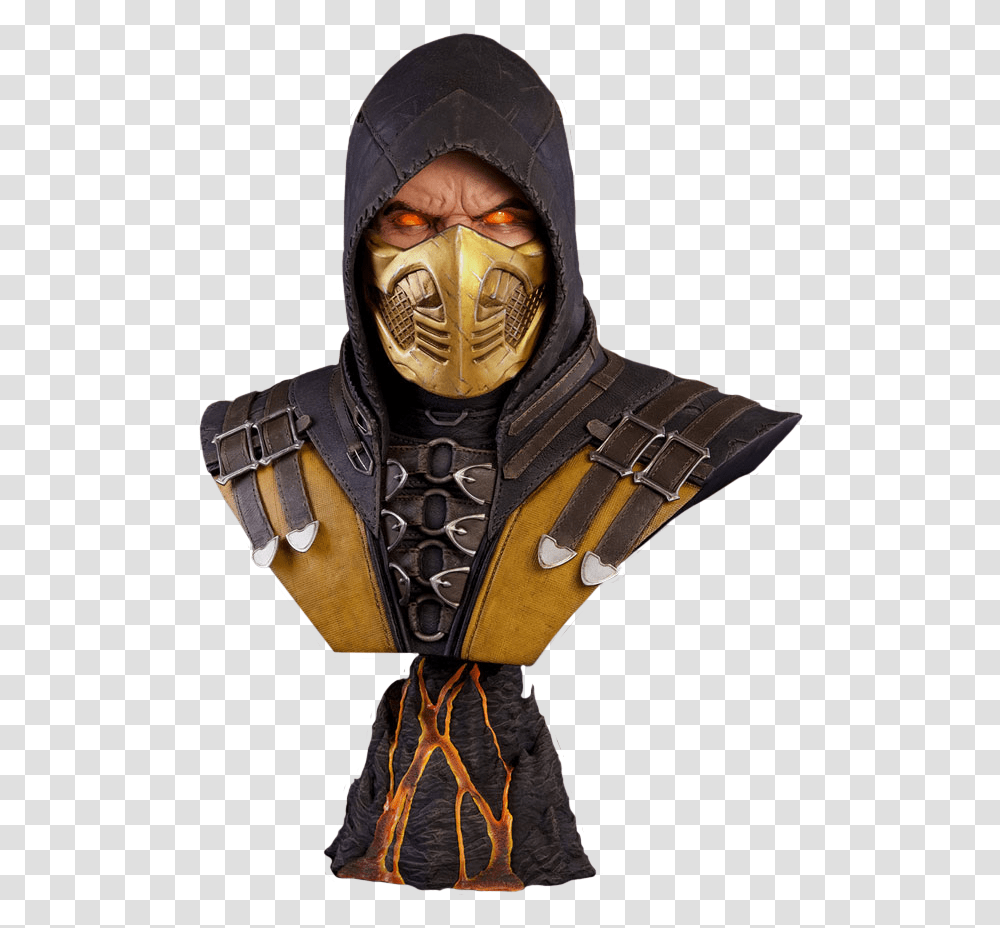 Scorpion Mortal Kombat Bust, Person, Human, Costume Transparent Png