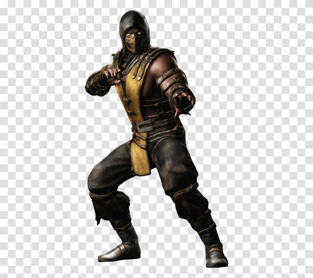Scorpion Mortal Kombat X, Helmet, Person, Costume Transparent Png
