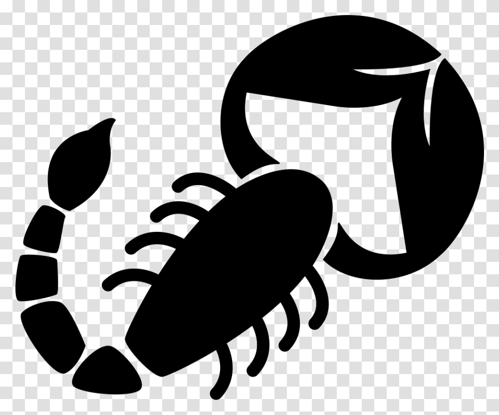 Scorpion Shape Of Zodiac Sign Scorpio Icon, Stencil, Animal, Food, Sea Life Transparent Png