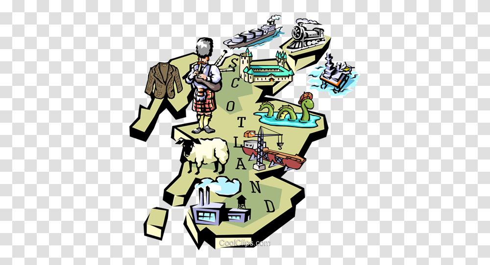 Scotland Map Royalty Free Vector Clip Art Illustration, Person, Helmet, Outdoors, Boat Transparent Png