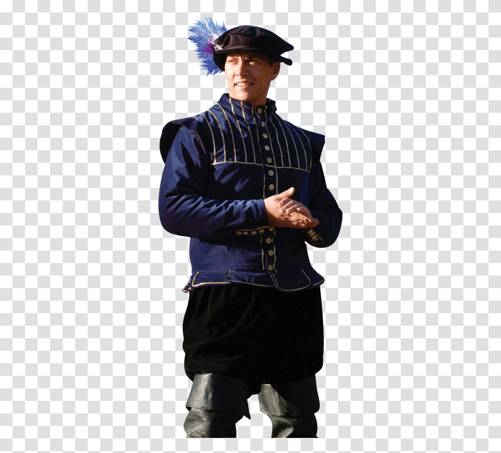 Scottish Doublet Standing, Person, Sleeve, Hat Transparent Png
